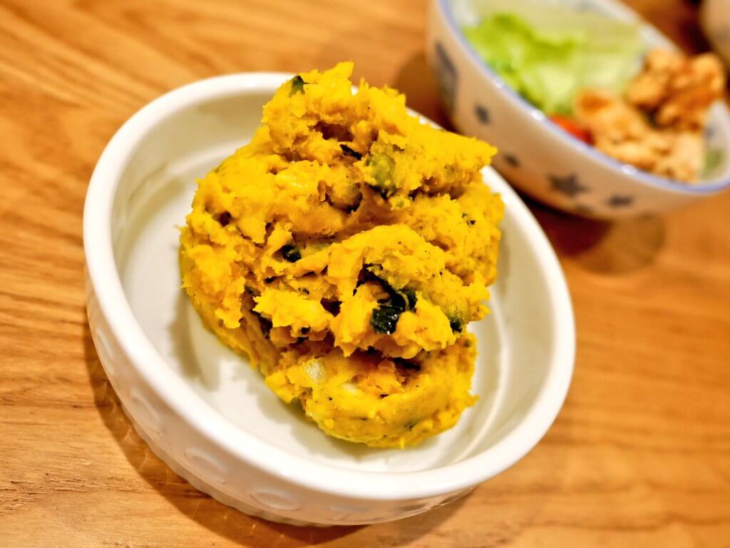 かぼちゃと玉ねぎのマヨネーズサラダのレシピ - Toco's Kitchen